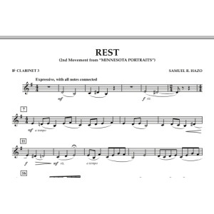 Rest (Mvt. 2 of "Minnesota Portraits") - Bb Clarinet 3