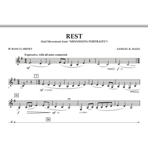 Rest (Mvt. 2 of "Minnesota Portraits") - Bb Bass Clarinet