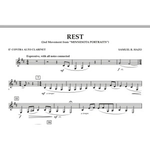 Rest (Mvt. 2 of "Minnesota Portraits") - Eb Contra Alto Clarinet