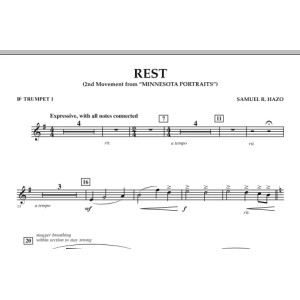 Rest (Satz 2 aus "Minnesota Portraits") - Bb-Trompete 1