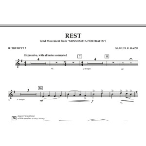 Rest (Satz 2 aus "Minnesota Portraits") - Bb-Trompete 2