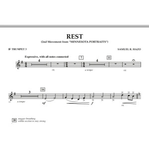 Rest (Mvt. 2 of "Minnesota Portraits") - Bb Trumpet 3