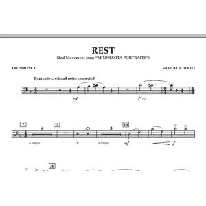 Rest (Mvt. 2 of "Minnesota Portraits") - Trombone 1