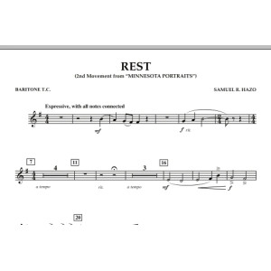 Rest (Mvt. 2 of "Minnesota Portraits") - Baritone T.C.