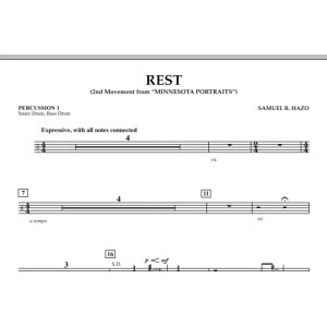 Rest (Mvt. 2 of "Minnesota Portraits") - Percussion 1