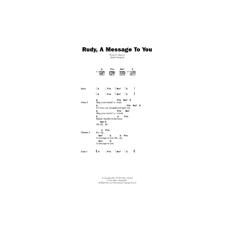 Rudy, A Message To You