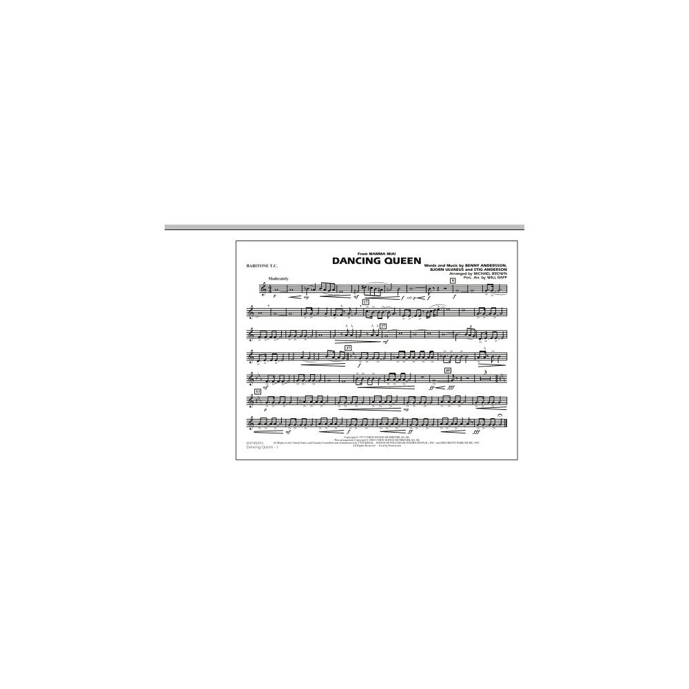 Dancing Queen (from "Mamma Mia!") - Baritone T.C.