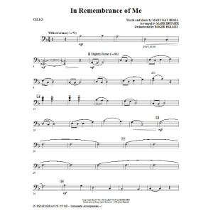 In Remembrance Of Me - Cello
