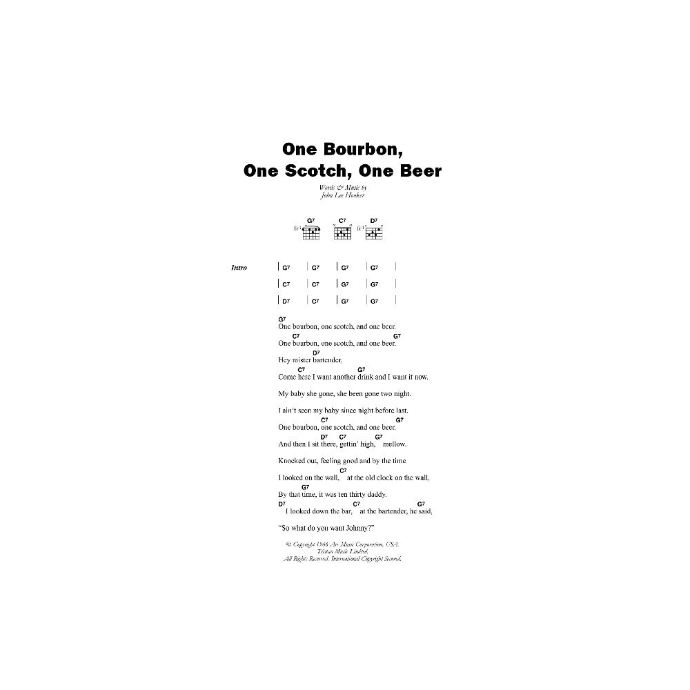One Bourbon, One Scotch, One Beer