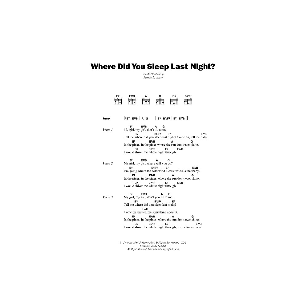 Where Did You Sleep Last Night