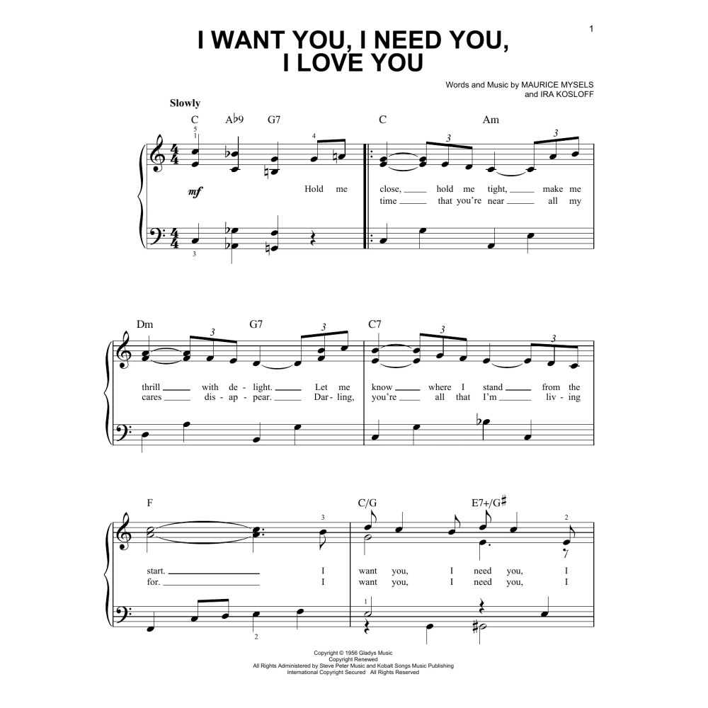I Want You, I Need You, I Love You