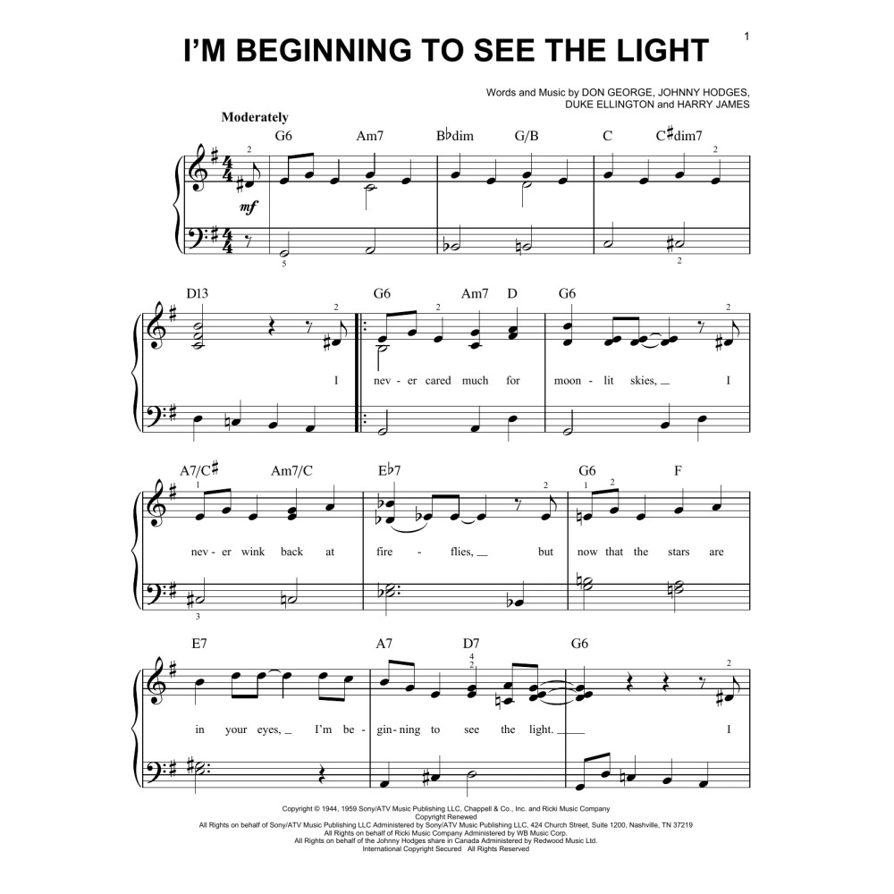 I'm Beginning To See The Light