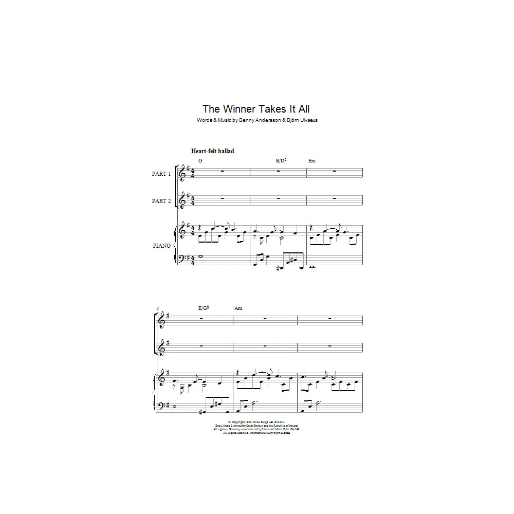 The Winner Takes It All (arr. Rick Hein)