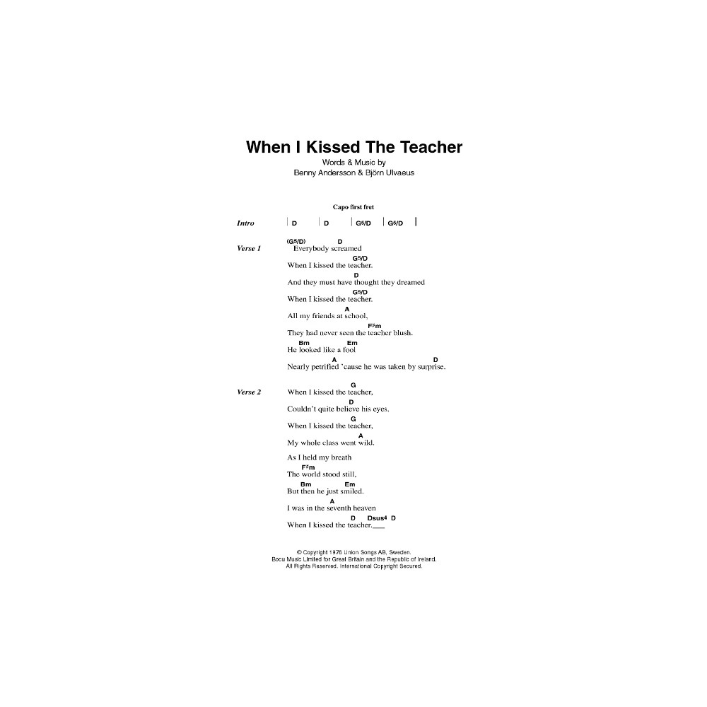 When I Kissed The Teacher