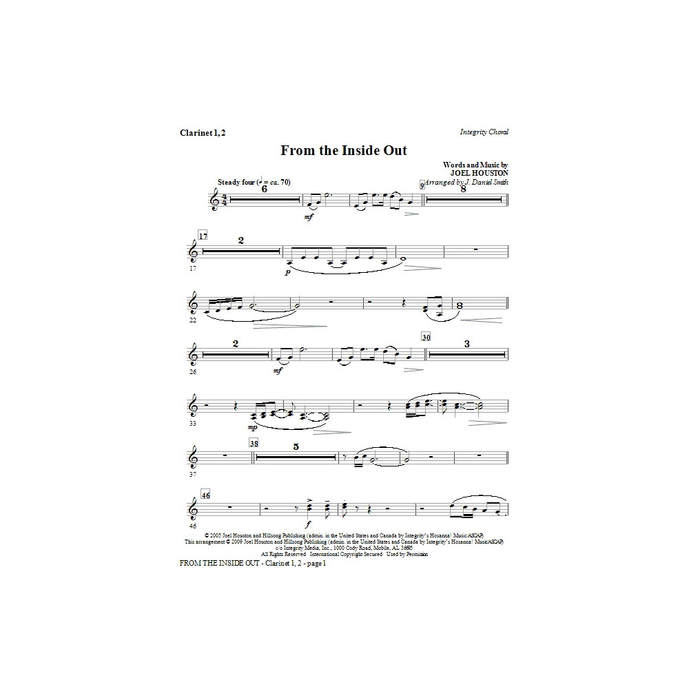 From the Inside Out - Clarinet 1 & 2