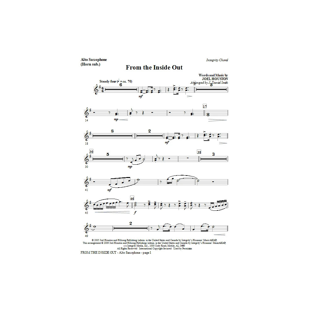 From the Inside Out - Tenor Sax (Trombone 2 sub)