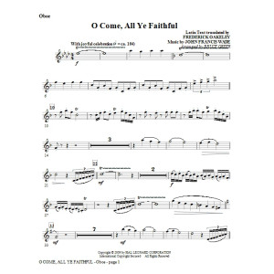 O Come, All Ye Faithful - Oboe