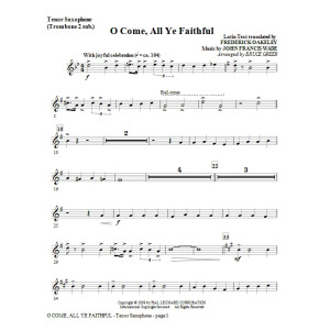 O Come, All Ye Faithful - Alternate Tenor Sax