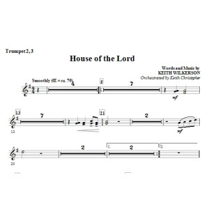 House Of The Lord - Bb Trumpet 2,3