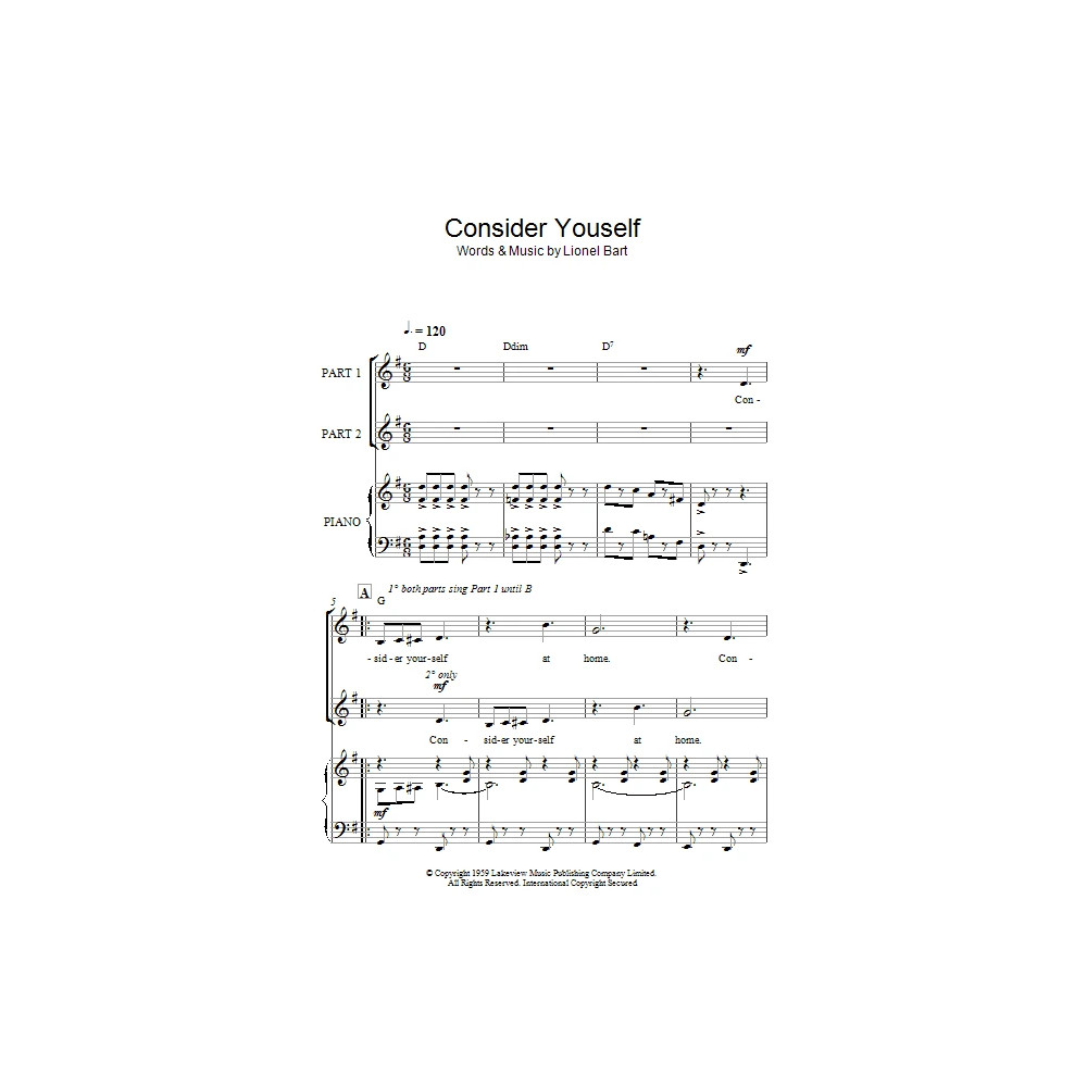 Consider Yourself (from Oliver!) (arr. Rick Hein)