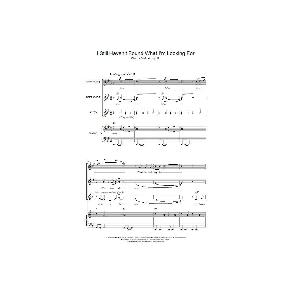 I Still Haven't Found What I'm Looking For (arr. Jeremy Birchall)