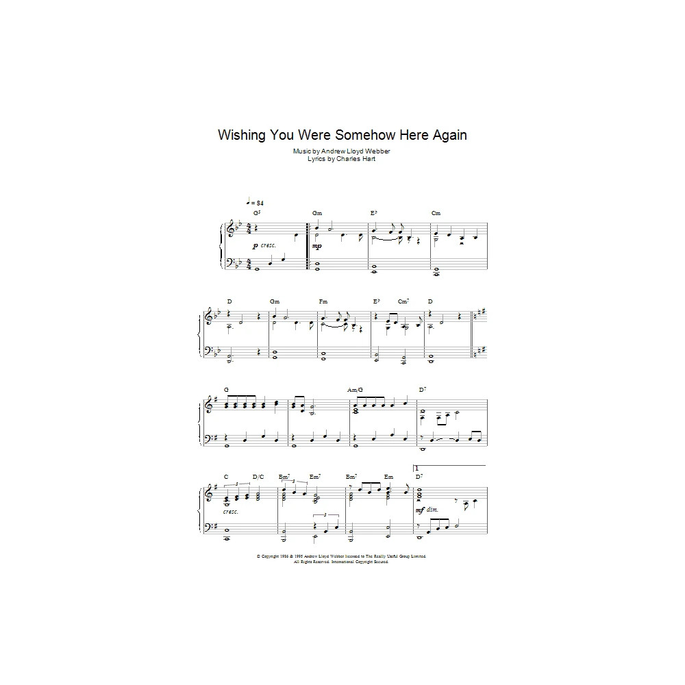 Wishing You Were Somehow Here Again (from The Phantom Of The Opera)
