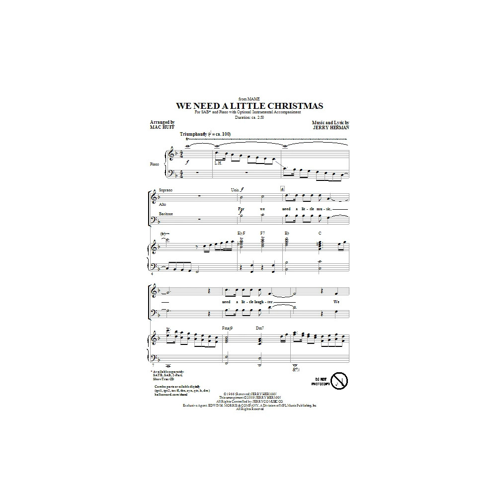 We Need A Little Christmas (from Mame) (arr. Mac Huff)