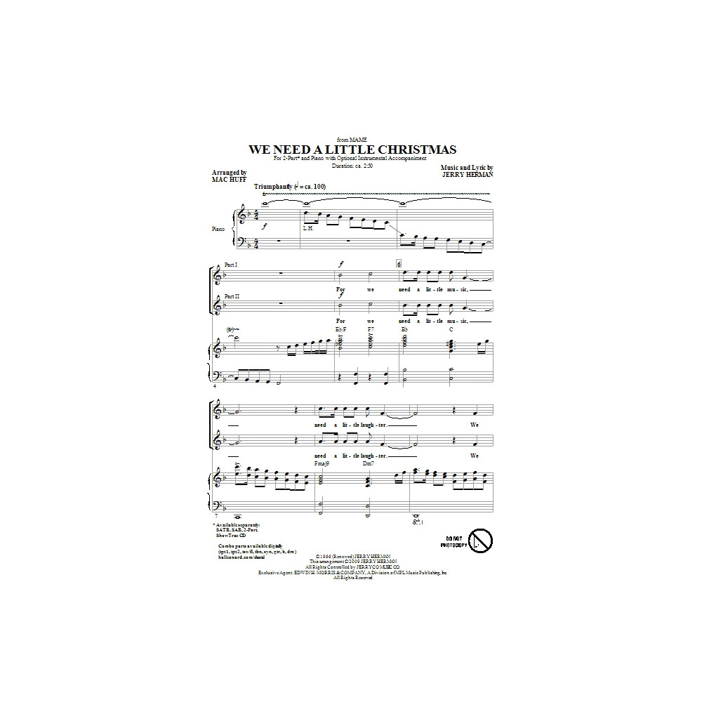 We Need A Little Christmas (from Mame) (arr. Mac Huff)