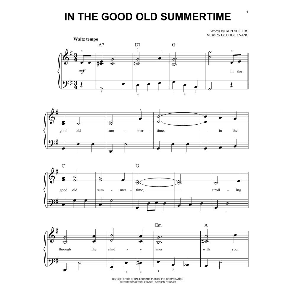 In The Good Old Summertime
