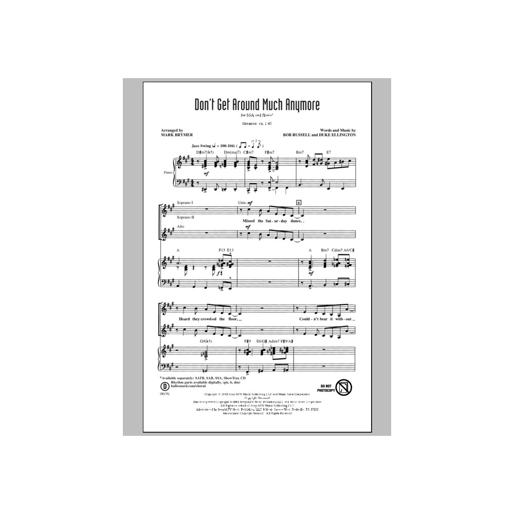 Don't Get Around Much Anymore (arr. Mark Brymer)