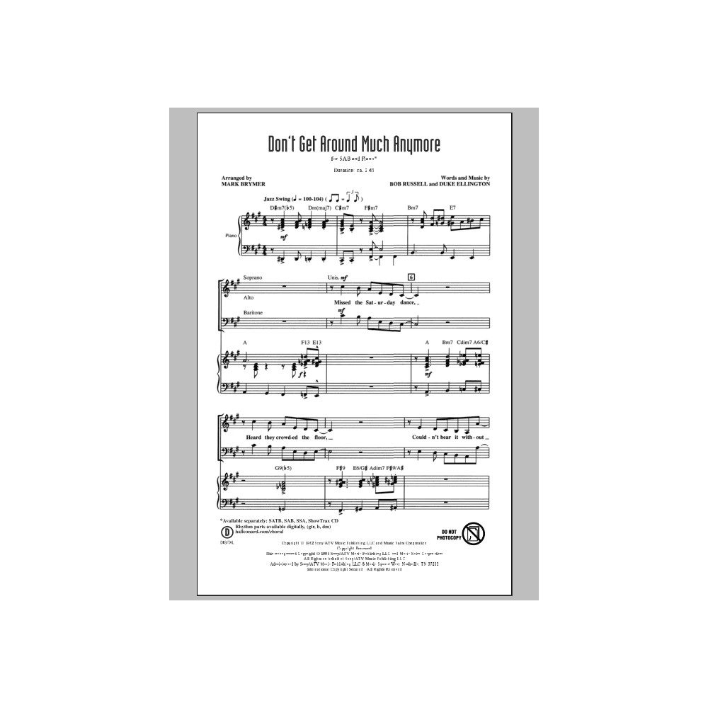 Don't Get Around Much Anymore (arr. Mark Brymer)
