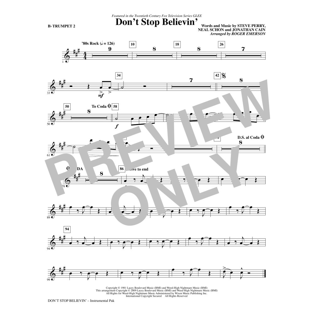 Don't Stop Believin' - Trumpet 2