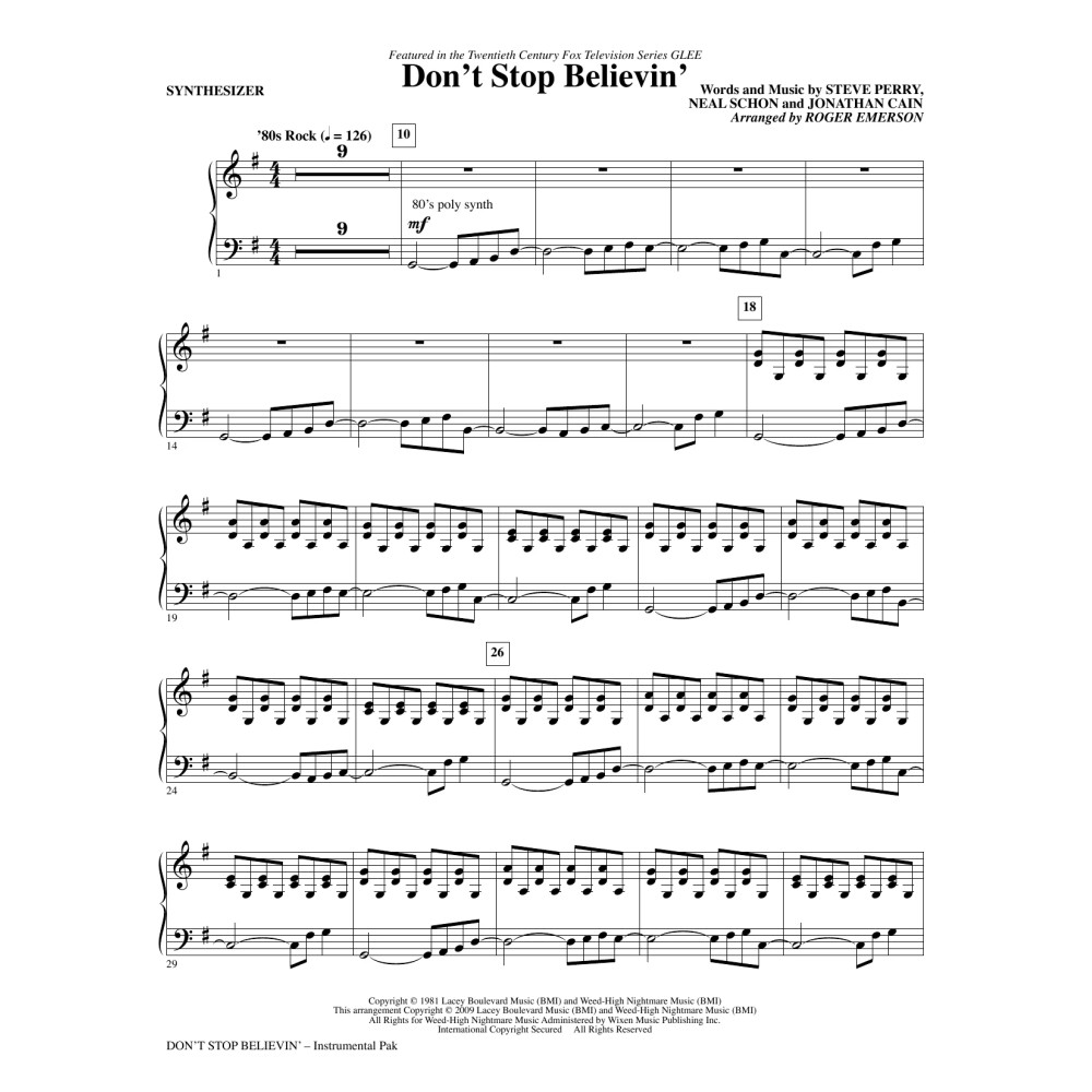 Don't Stop Believin' - Synthesizer