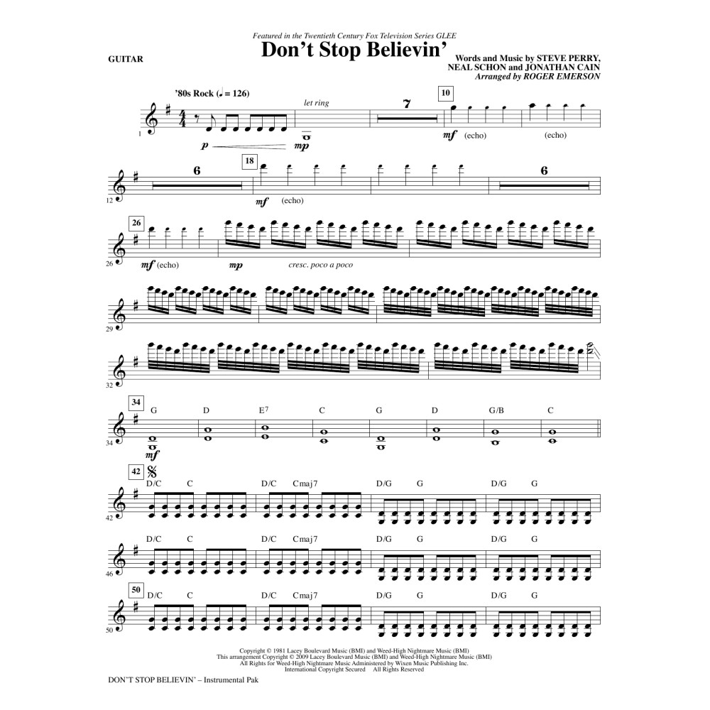 Don't Stop Believin' - Guitar