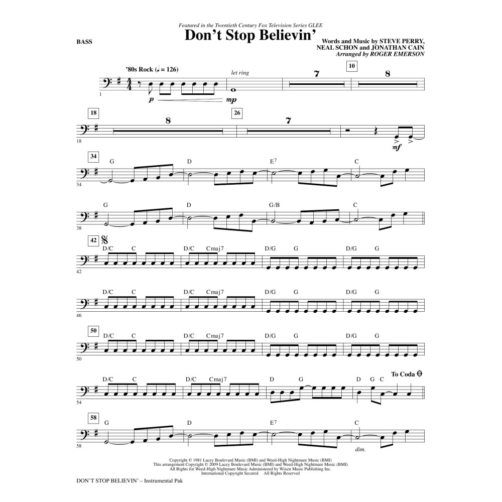 Don''t Stop Believin'' - Bass