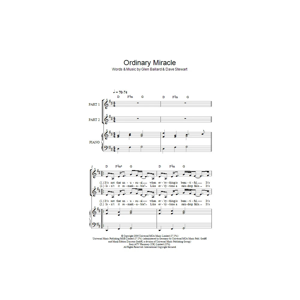 Ordinary Miracle (arr. Rick Hein)