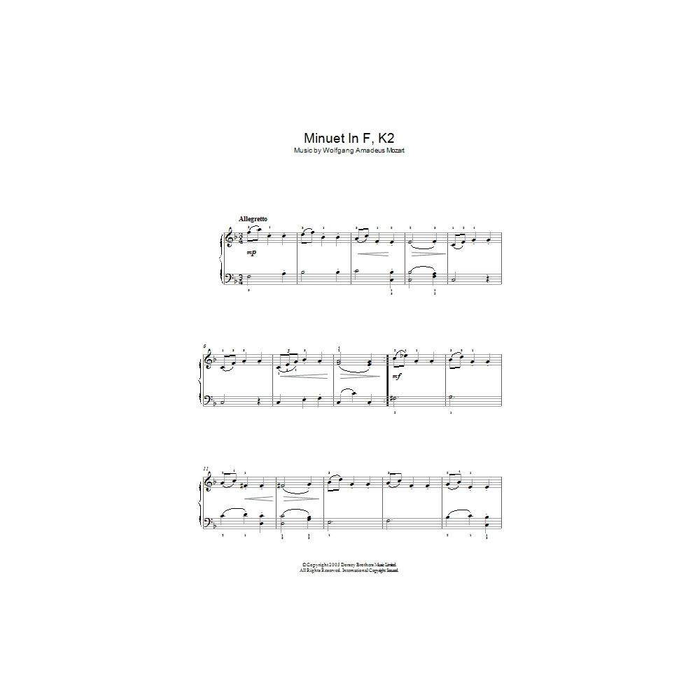 Minuet in F Major, K.2