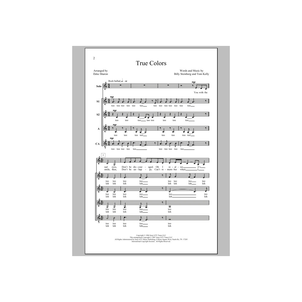 True Colors (arr. Deke Sharon)