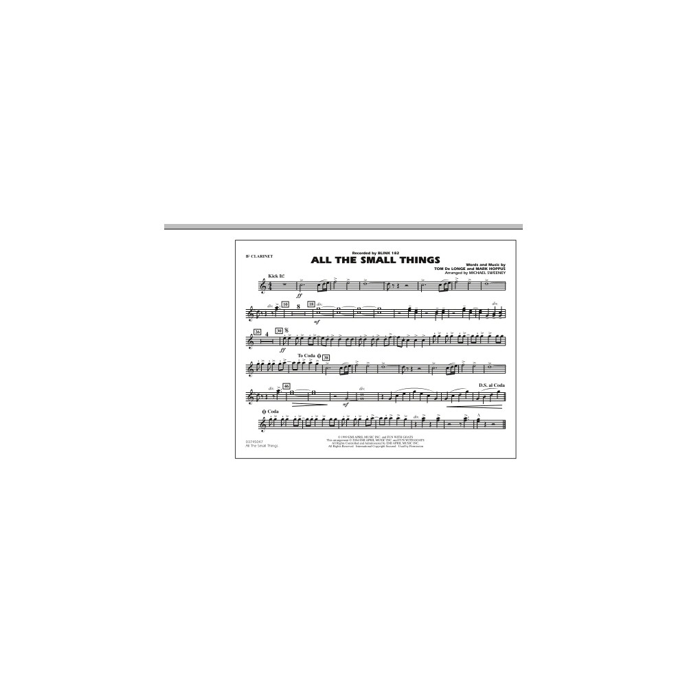 All The Small Things - Bb Clarinet