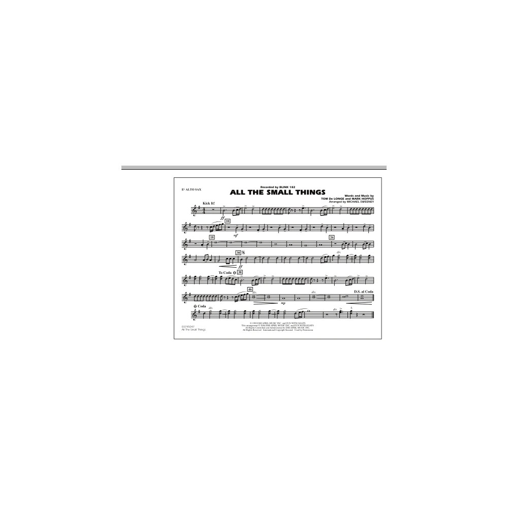 All The Small Things - Eb Alto Sax