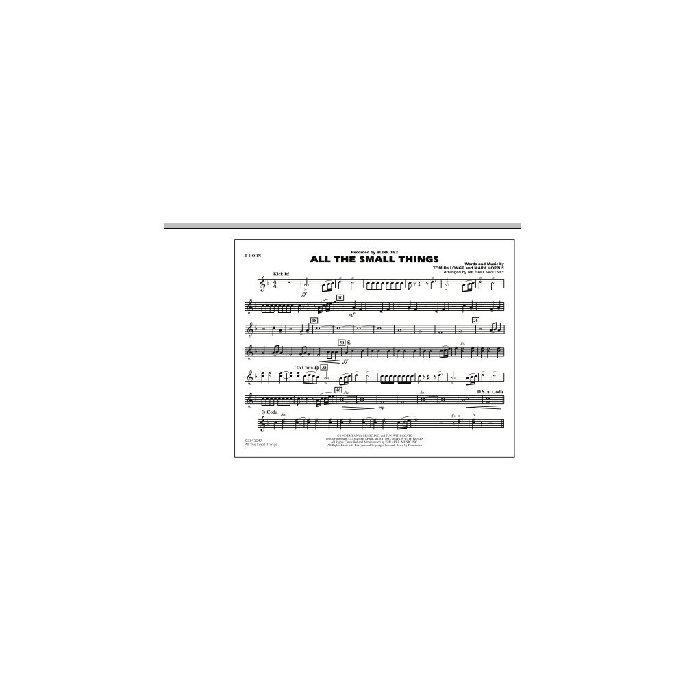 All The Small Things - F Horn