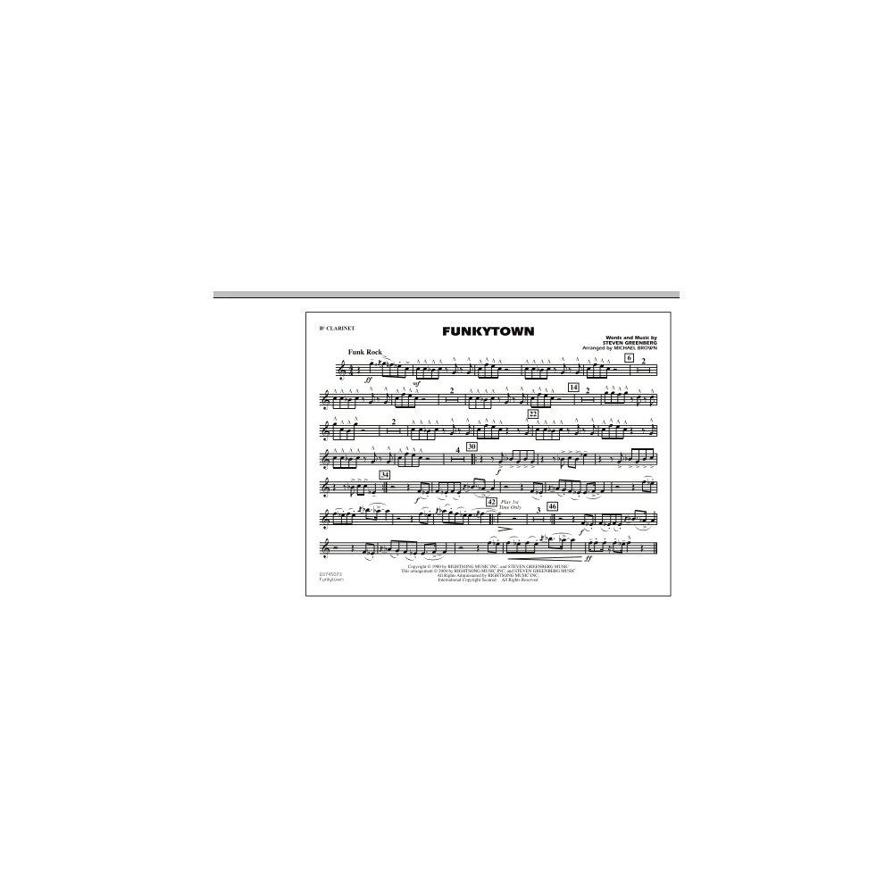Funkytown - Bb Clarinet