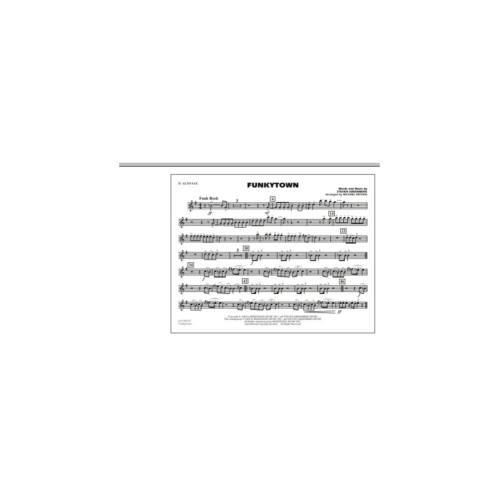 Funkytown - Eb Alto Sax