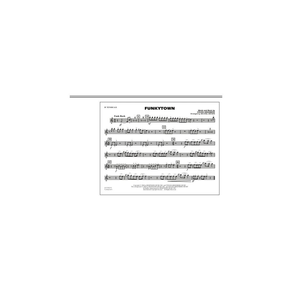 Funkytown - Bb Tenor Sax