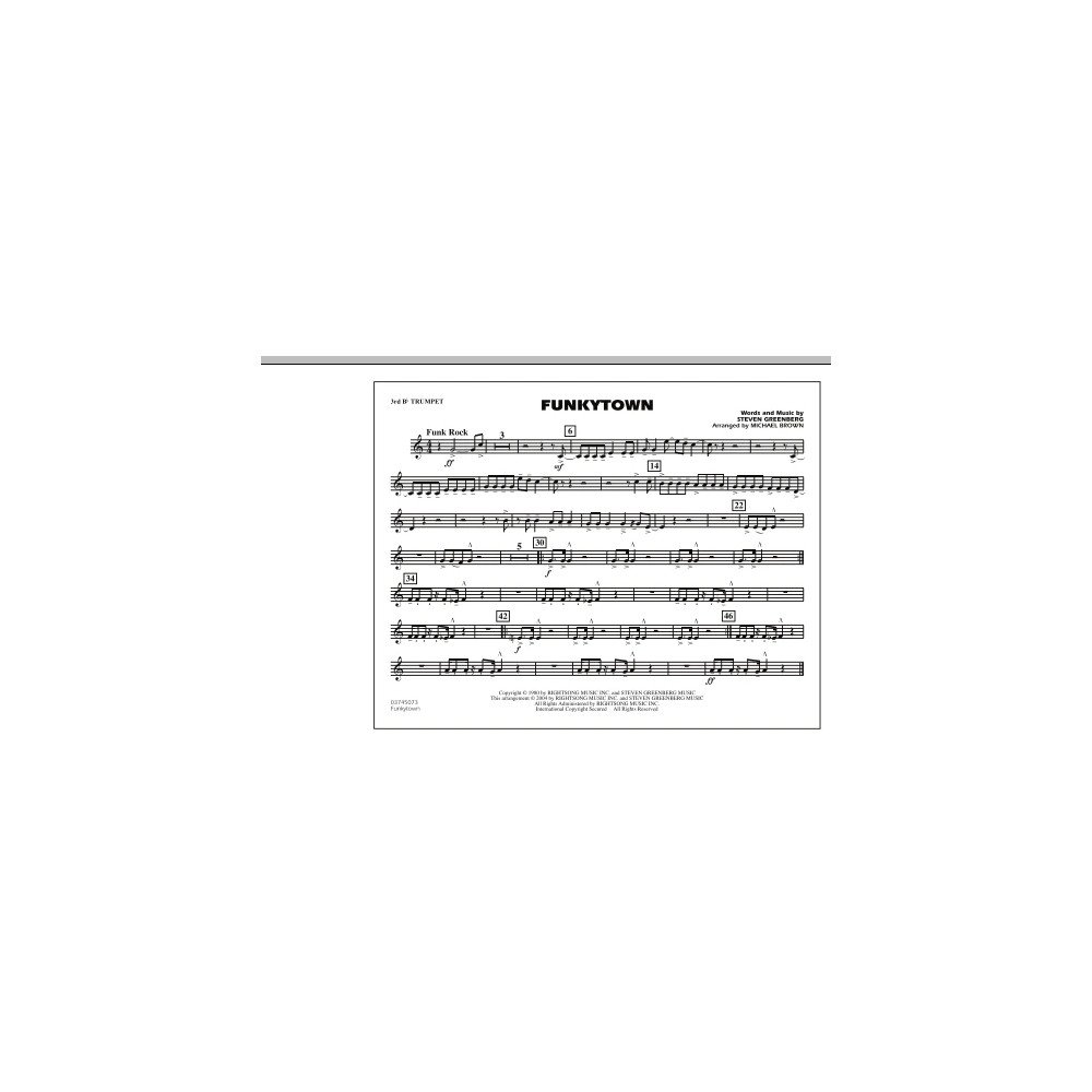 Funkytown - 3rd Bb Trumpet
