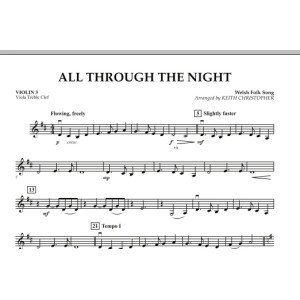 All Through The Night - Violin 3 (Viola Treble Clef)
