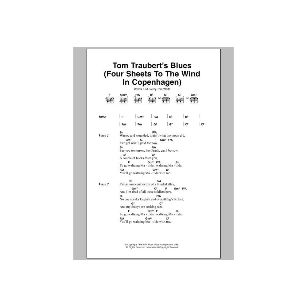Tom Traubert''s Blues (Four Sheets To The Wind In Copenhagen)