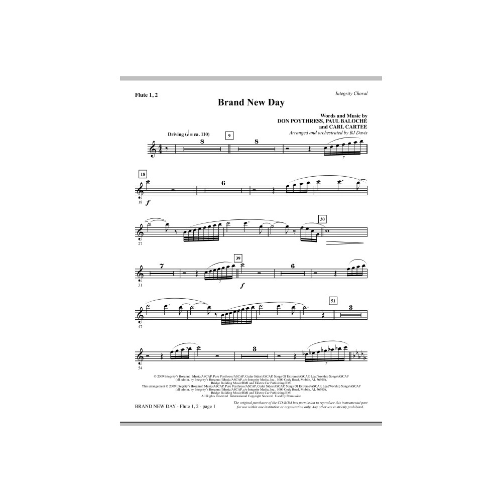 Brand New Day - Flute 1 & 2
