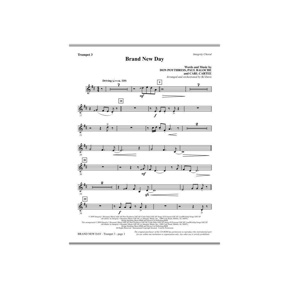 Brand New Day - Bb Trumpet 3