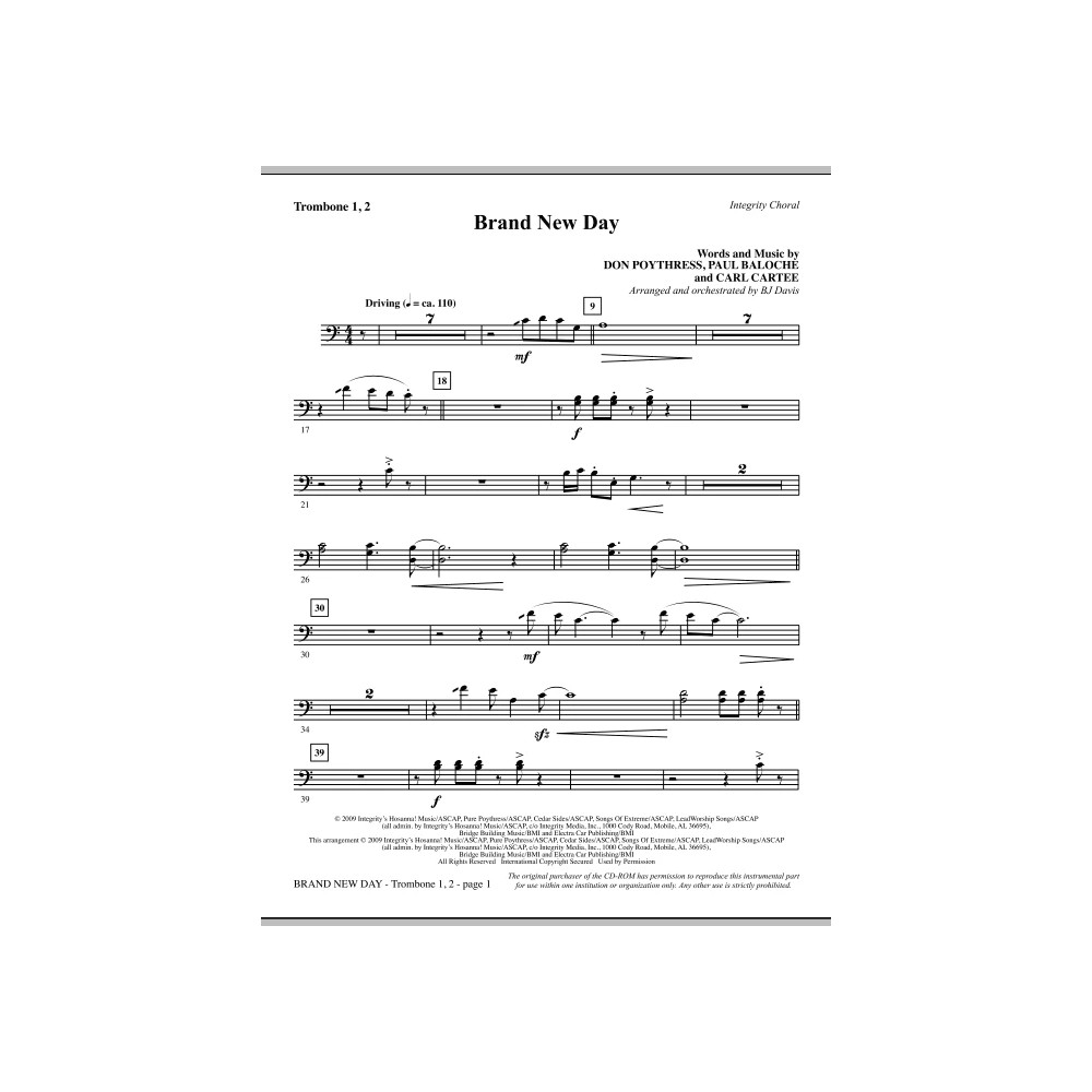 Brand New Day - Trombone 1 & 2
